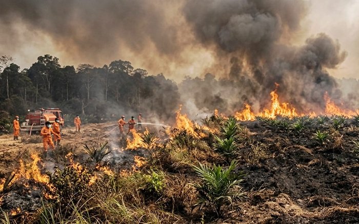 2019 Sempat Disanksi, Kebakaran Lahan di HGU PT SKM Terulang Kembali