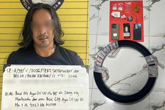 Polres Kubu Raya Gagalkan Penyelundupan Sabu Bermodus Ban Motor Tujuan Pesisir Batu Ampar