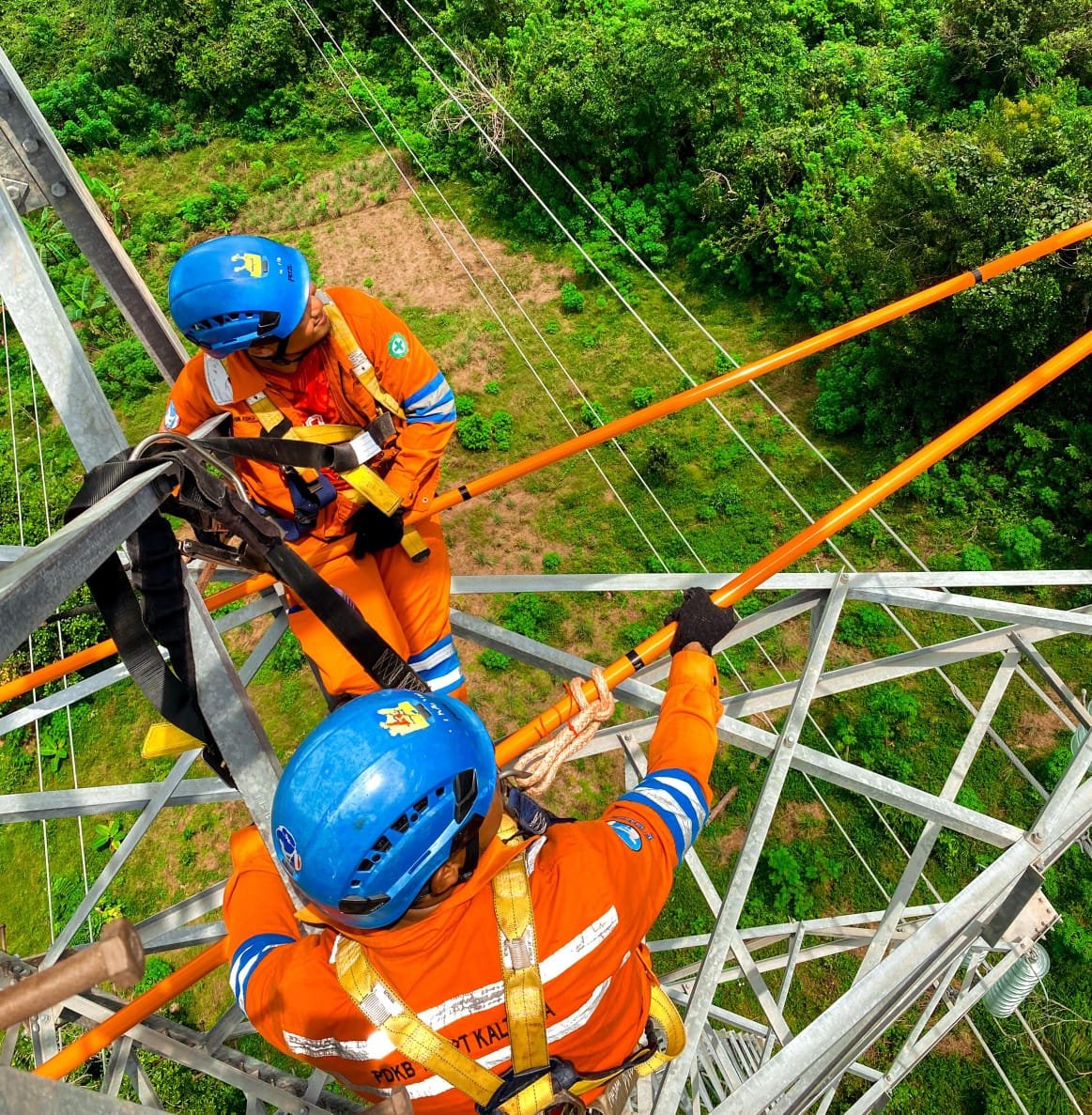 Usung Semangat Hari Pahlawan, Pejuang Keandalan PLN Ganti Isolator Tanpa Padam di Bontang