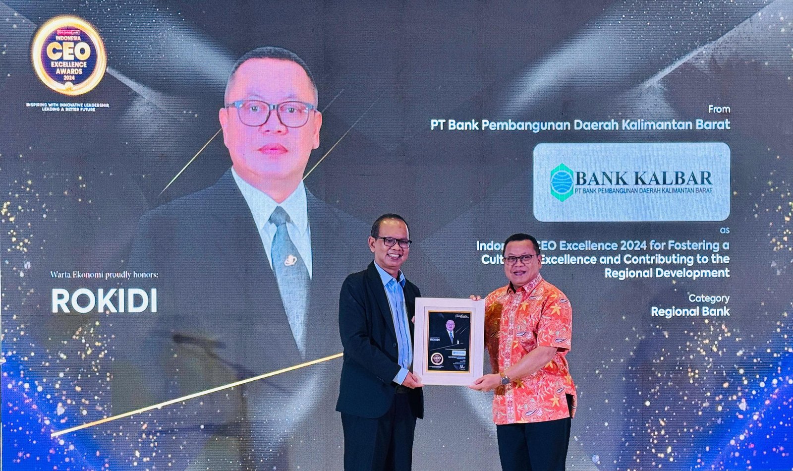 Bank Kalbar Kembali Sabet Penghargaan Indonesia CEO Excellence Award 2024