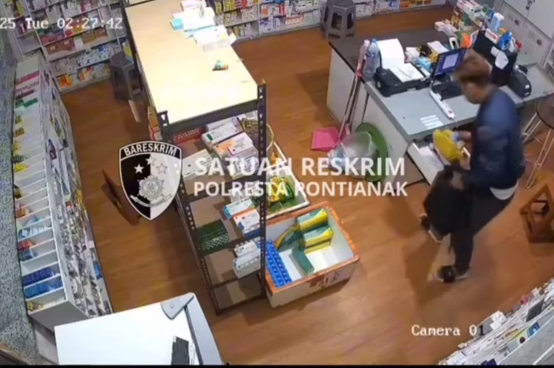 Apotek Agung Siantan Pontianak Dibobol Maling, Rp 34 Juta Lenyap