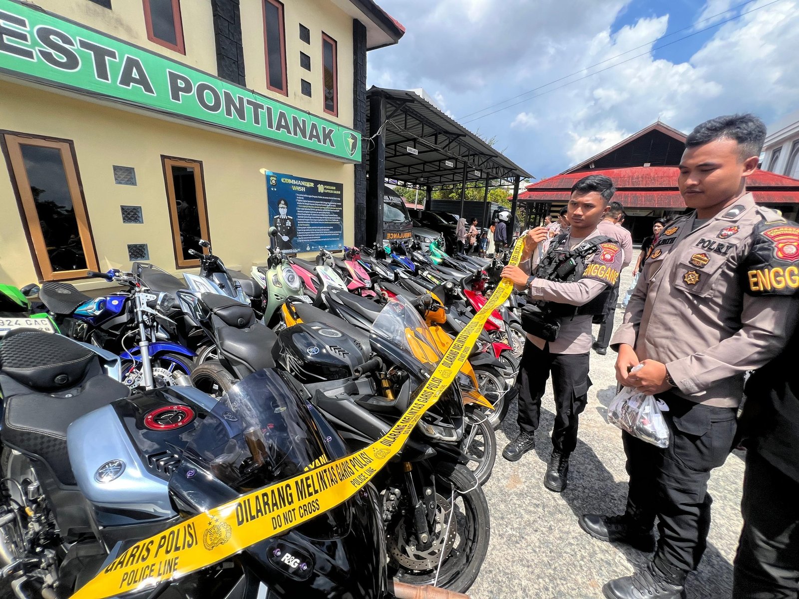 Polresta Pontianak Gagalkan Aksi Balap Liar, Sitar 49 Motor Knalpot Brong dan Amankan Puluhan Remaja Bawah Umur