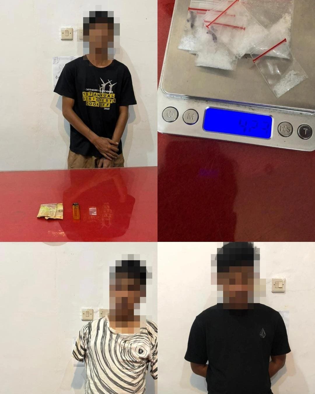 Sabu 4,72 Gram Disita, Tiga Pelaku Diciduk Polisi