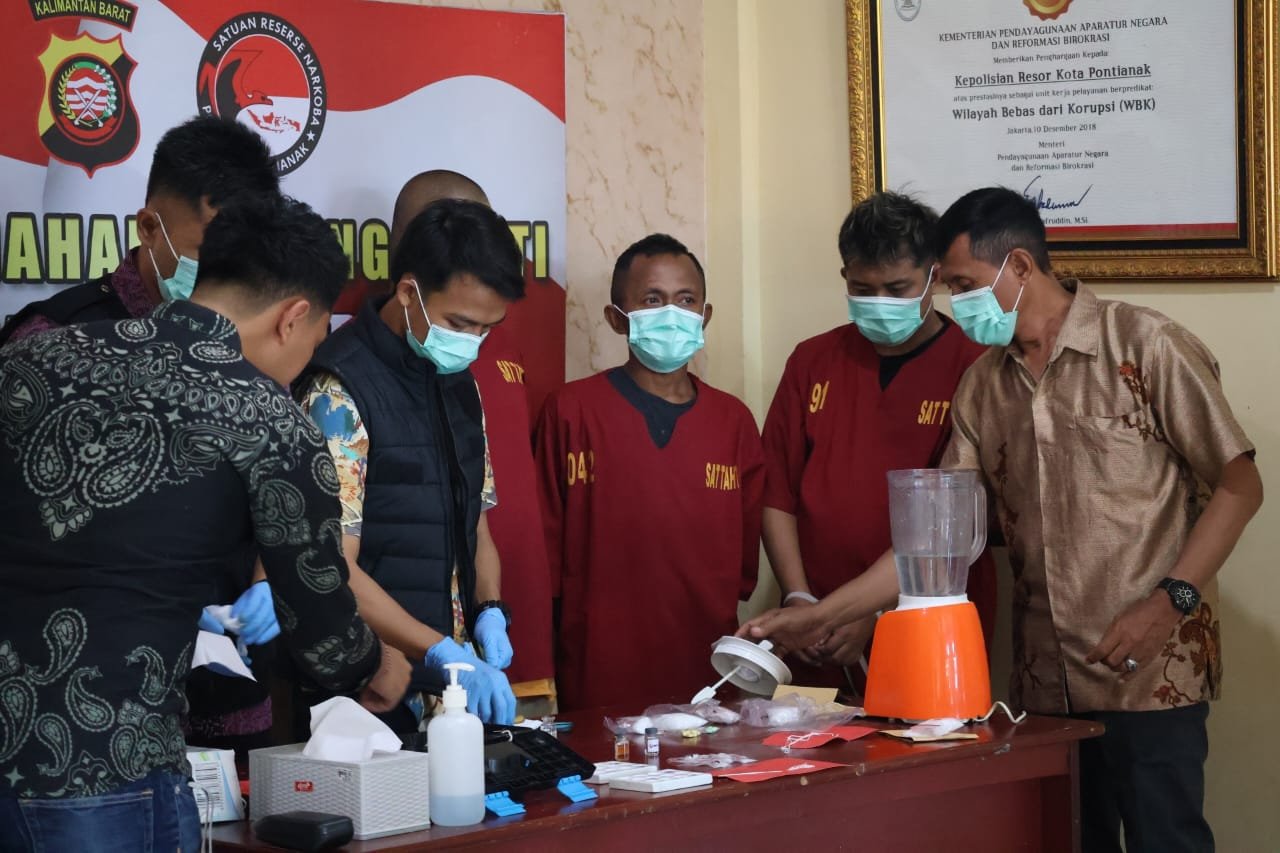 Polresta Pontianak Musnahkan Puluhan Gram Sabu dan Ekstasi