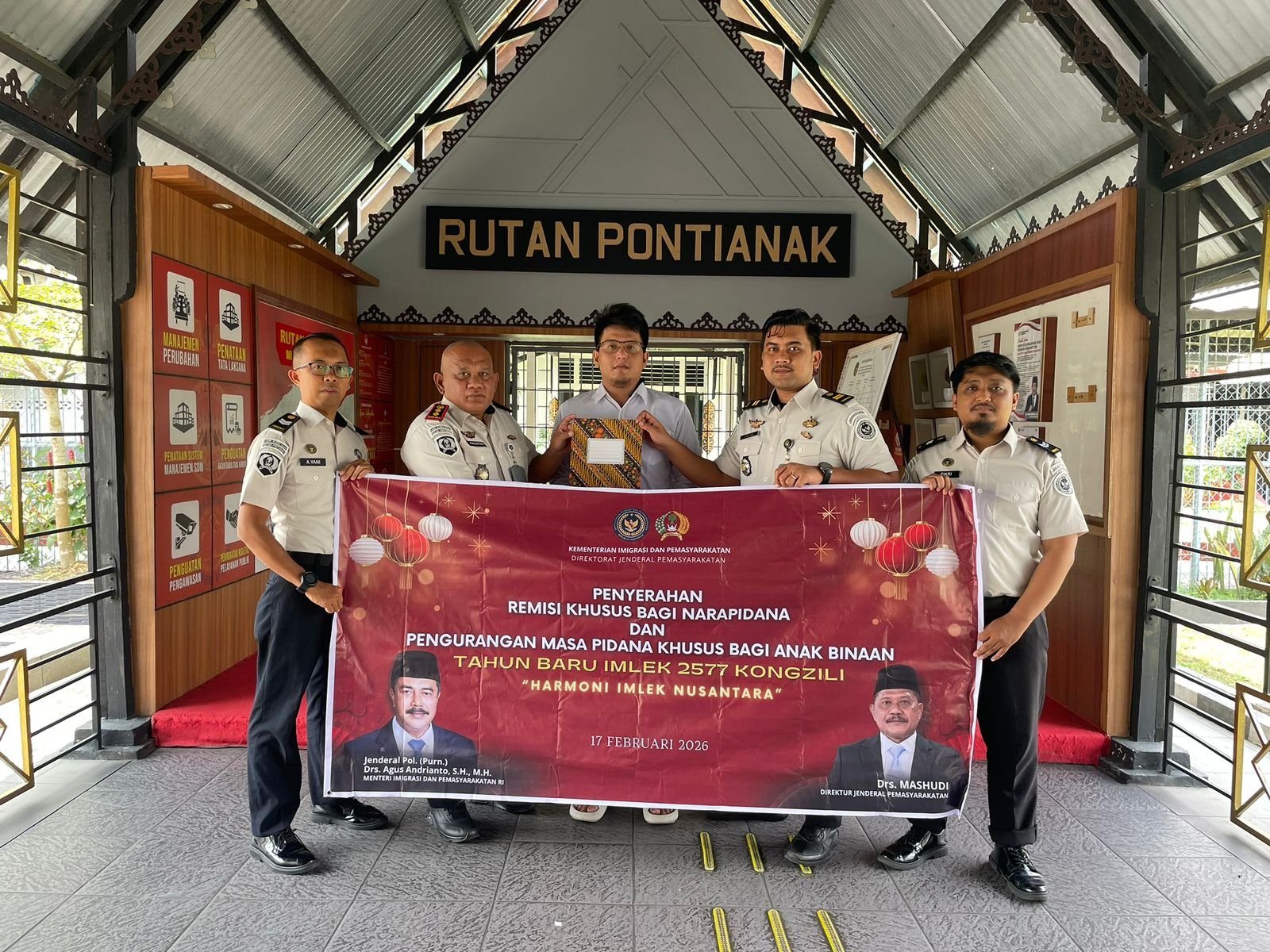 Sejumlah Warga Binaan Dapat Remisi Khusus Imlek dari Kanwil Ditjenpas Kalbar, Satu Orang Langsung Bebas