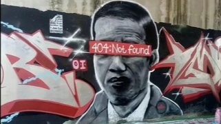 Keterangan foto: Mural 'Jokowi 404: Not Found' yang kini telah dihapus. (Istimewa)