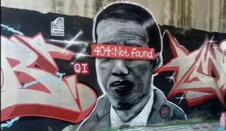 Keterangan foto: Mural 'Jokowi 404: Not Found' yang kini telah dihapus. (Istimewa)