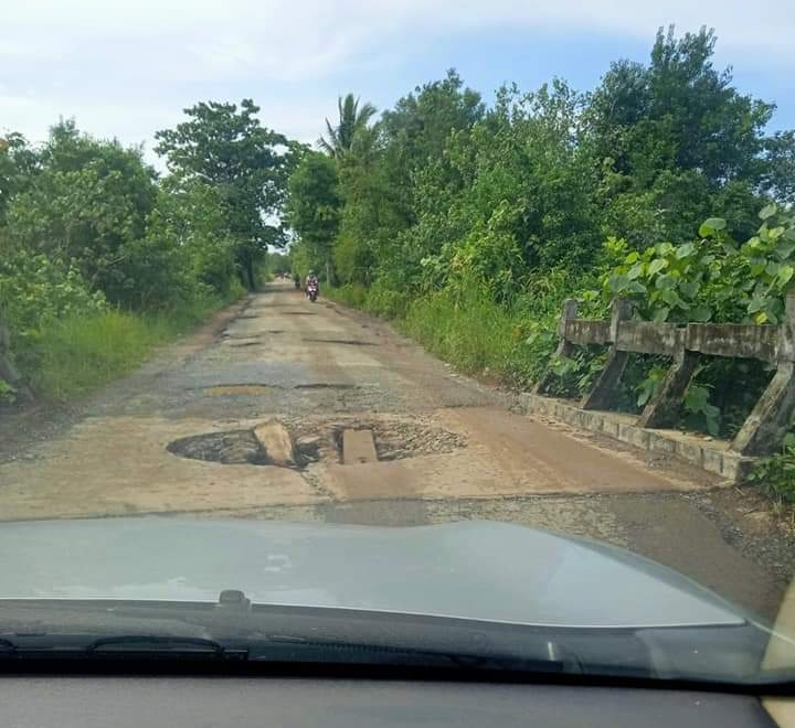 Kondisi jalan dan jembatan yang rusak. (Istimewa)