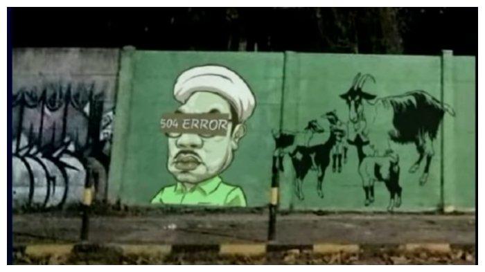 Mural mirip Tenaga Ahli Kantor Staf Presiden (KSP) Ali Mochtar Ngabalin yang viral di dunia maya.