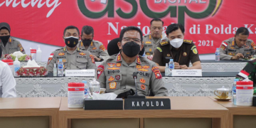 Keterangan foto: Kapolda Kalbar, Irjen Pol Sigid Tri Hardjanto saat menghadiri Launching Aplikasi Sistem Analisis Pencegahan atau (ASAP Digital Nasional) secara virtual, Rabu (15/09/2021). (Istimewa)