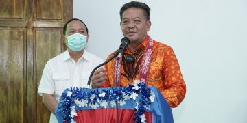 Bupati Sanggau Paolus hadi meresmikan Gereja Katolik Santa Maria Sebayor, Minggu (22/5/2022). Foto: Ist