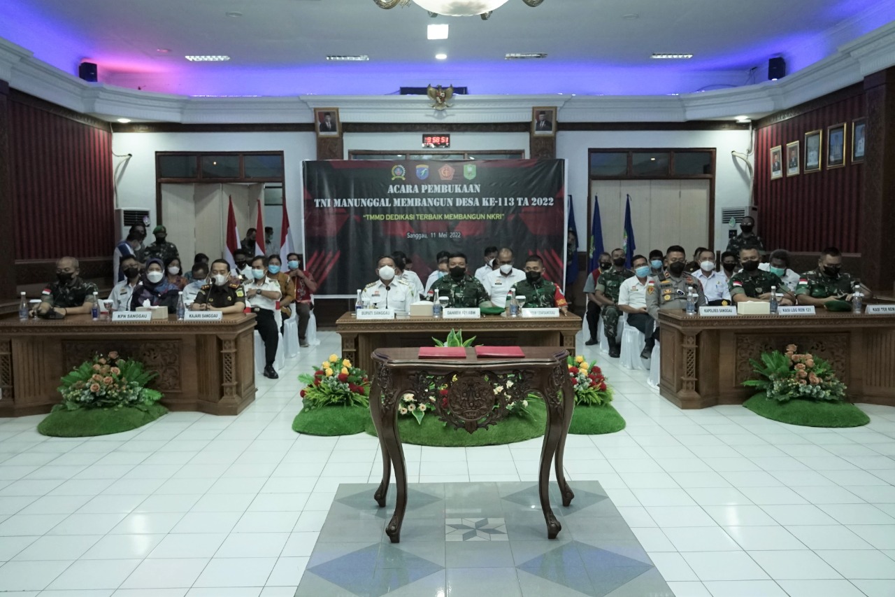 Pembukaan TMMD ke 113 Kabupaten Sanggau digelar di Ruang Musyawarah Kantor Bupati Sanggau. Foto: Ist