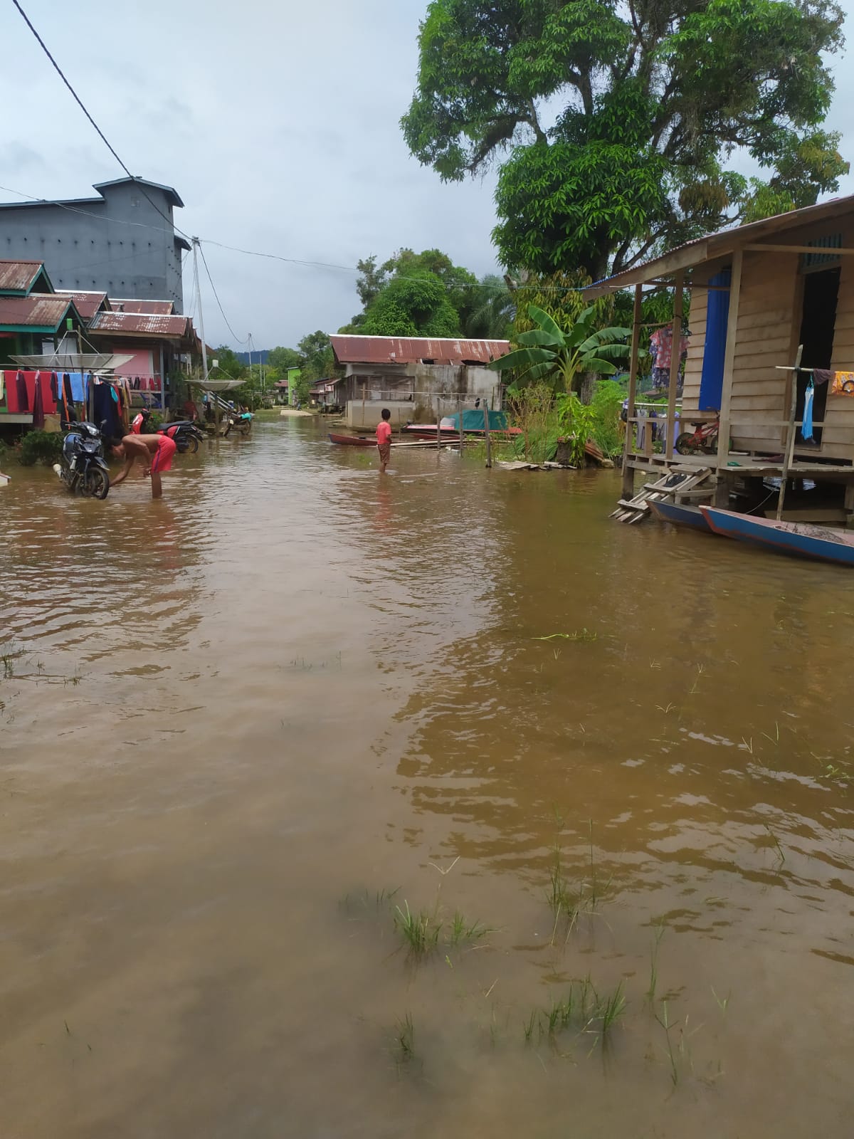 Foto--- Kondisi banjir yang merendam Desa Sungai Alai, Minggu (09/10/2022)---ist