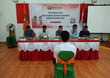Cari SDM Berkualitas, Bawaslu Kapuas Hulu Lakukan Tes Wawancara Calon Panwaslu Kecamatan