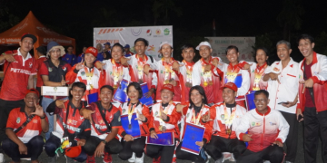 Foto---Atlet petanque Kabupaten Sanggau yang berhasil meraih prestasi di ajang Porprov Kalbar 2022, Kamis (10/10/2022)---istimewa 