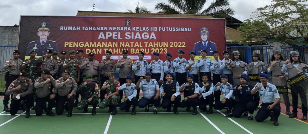 Kegiatan Apel Siaga jelang Nataru yang dilaksanakan Rutan Putussibau