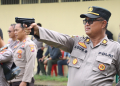 Personil Polres Kapuas Hulu saat latihan menembak
