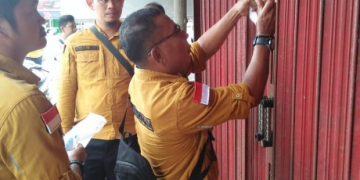 Foto--Ruko di Pasar Entikong yang disegel Disperindagkop Sanggau pada 31 Januari 2023-ist