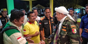 Pemuda Katolik Kapuas Hulu saat membantu pengamanan acara NU Bersholawat