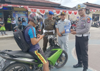 Hari pertama operasi patuh Kapuas 2023 dilakukan di halaman Polres Kapuas Hulu