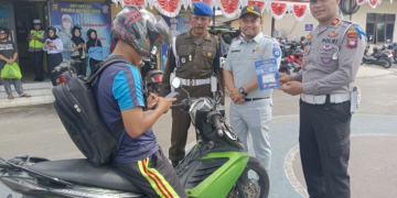 Hari pertama operasi patuh Kapuas 2023 dilakukan di halaman Polres Kapuas Hulu