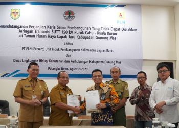 Komit Pelestarian Taman Hutan Lapak Jaru, PLN Jalin Kerja Sama dengan DLHKP Gunung Mas