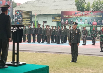 Foto---Apel HUT TNI ke-78 yang digelar di Makodim 1204 Sanggau, Kamis (05/10/2023)---ist