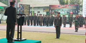 Foto---Apel HUT TNI ke-78 yang digelar di Makodim 1204 Sanggau, Kamis (05/10/2023)---ist