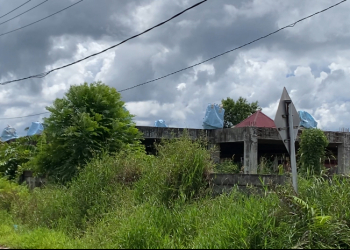 Pembangunan Gedung Paroki Putussibau ini kini dipenuhi rumput liar dan akan dilanjutkan kembali dilanjutkan pada tahun 2025