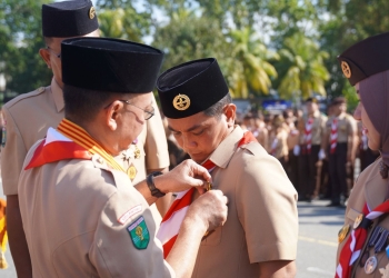 Edi Kamtono Pimpin Peringatan Hari Pramuka ke-64, Ajak Anggota Perkuat Karakter Bangsa